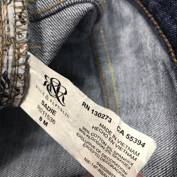 Rock & Republic Sadie Straight-Leg Denim Jeans Size 8 - Picture 10 of 11